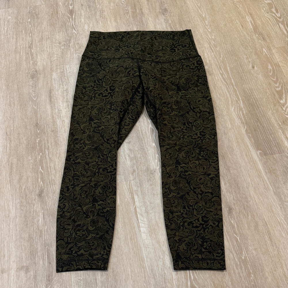 Lululemon Athletica Black Floral Leggings